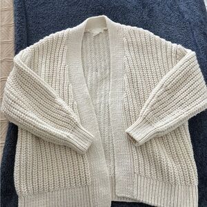 H&M Cream Women's Oversized Cardigan Sweater